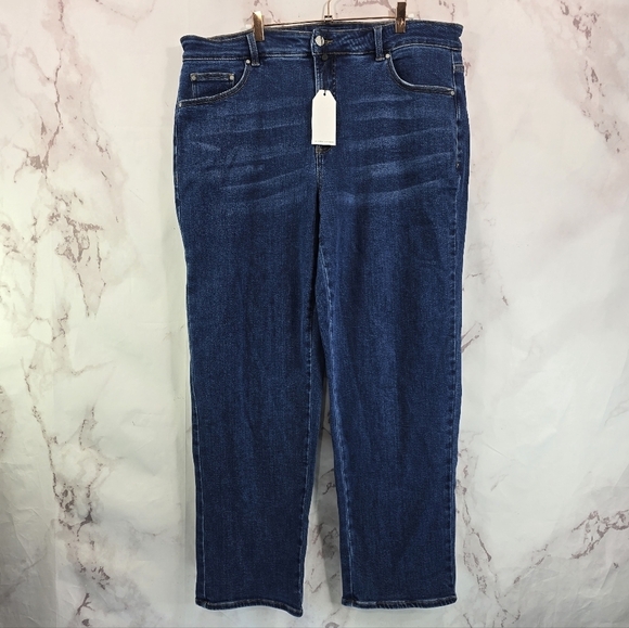 Universal Standard Jeans Women 18 Large X 31 Etta High Rise Straight Denim Dark - Picture 1 of 12